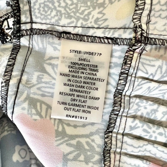 Plenty by Tracy Reese Petite XX-Small Floral Botanical Pleated Print Shift Dress - Picture 13 of 15